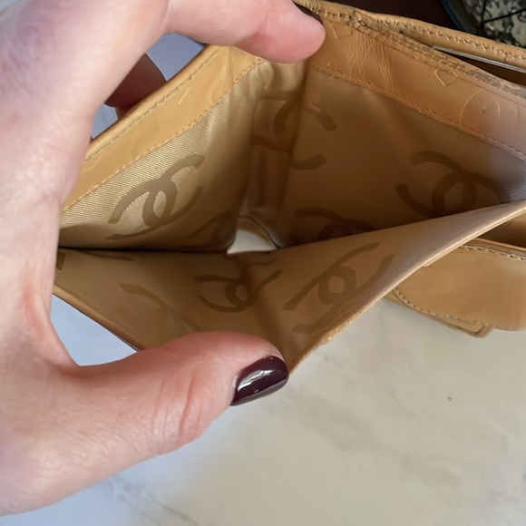 Chanel Quilted Black Tan Vintage Wallet As Is CC Authentic - Picture 12 of 17